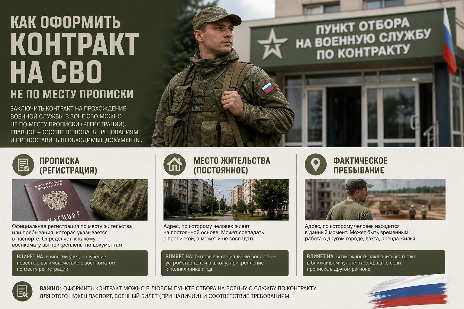 Как оформить контракт на СВО не по месту прописки. В чем разница между пропиской, местом жительства и фактическим пребыванием Как оформить контракт на СВО не по месту прописки. В чем разница между пропиской, местом жительства и фактическим пребыванием