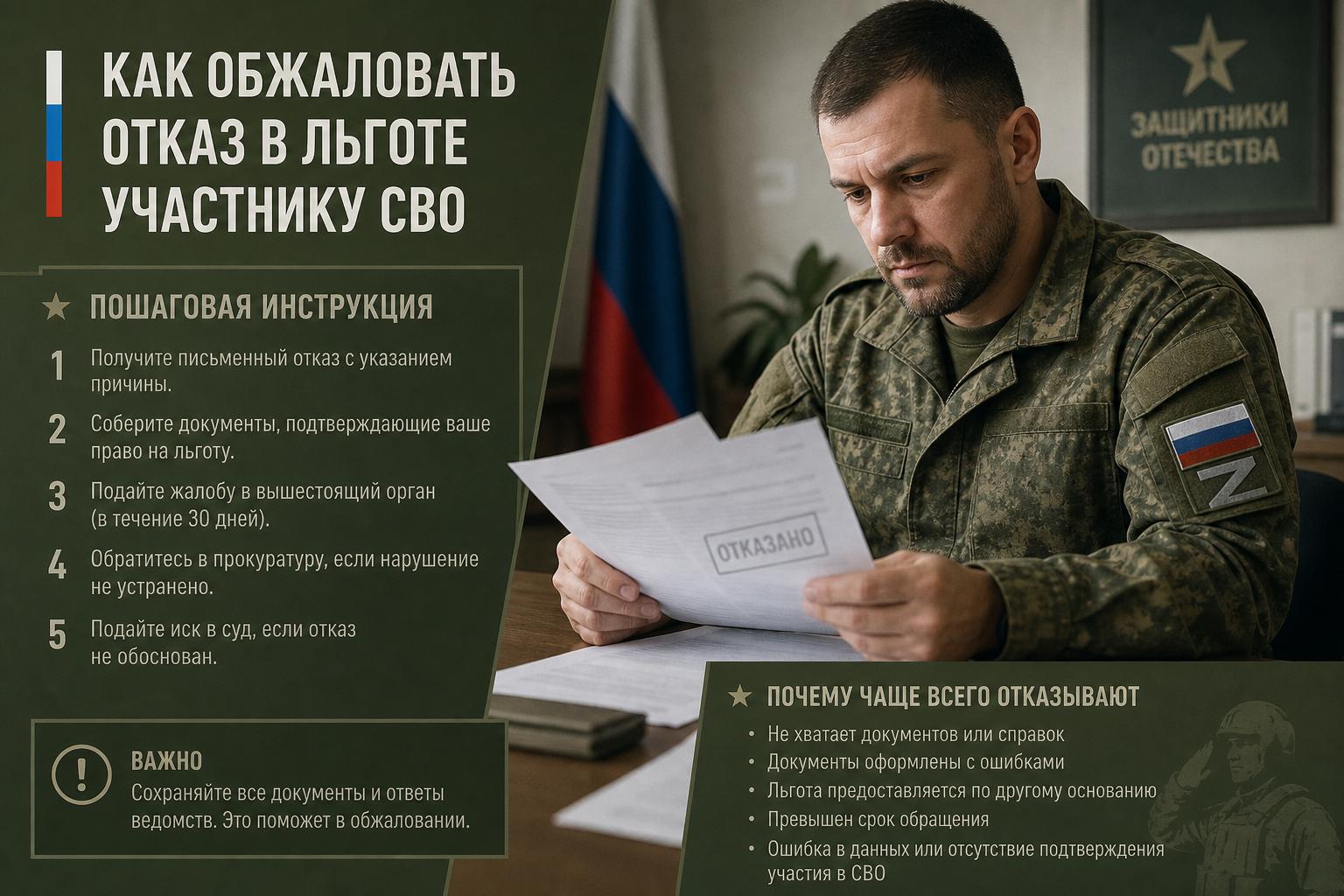 Как обжаловать отказ в льготе участнику СВО. Почему отказывают чаще всего Как обжаловать отказ в льготе участнику СВО. Почему отказывают чаще всего
