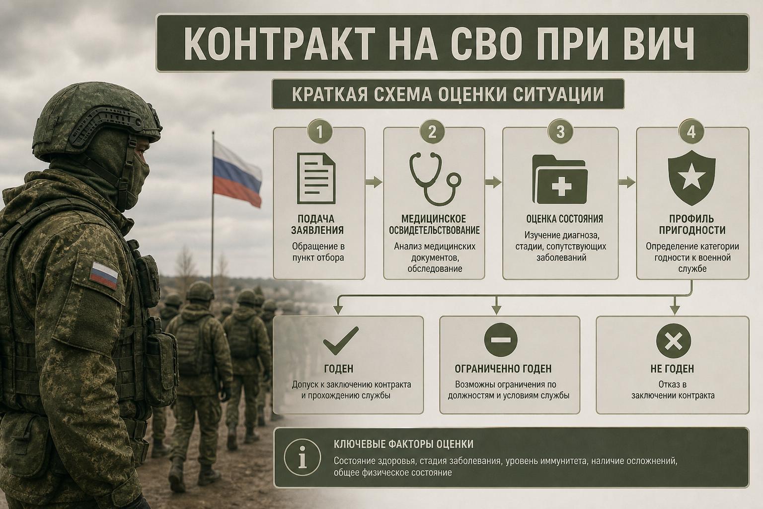 Можно ли заключить контракт на СВО при ВИЧ. Краткая схема оценки ситуации Можно ли заключить контракт на СВО при ВИЧ. Краткая схема оценки ситуации