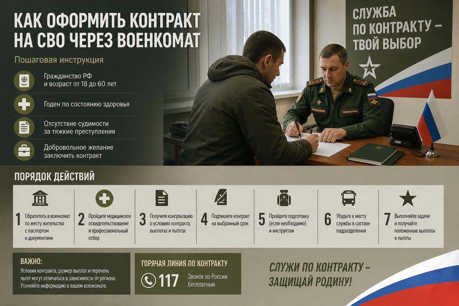 Как оформить контракт на СВО через военкомат: порядок, документы и важные нюансы