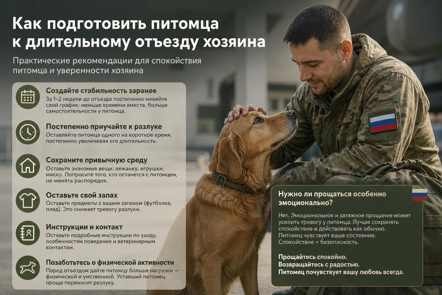 Как подготовить домашнего питомца к длительному отъезду хозяина. Нужно ли “прощаться” с питомцем особенно эмоционально