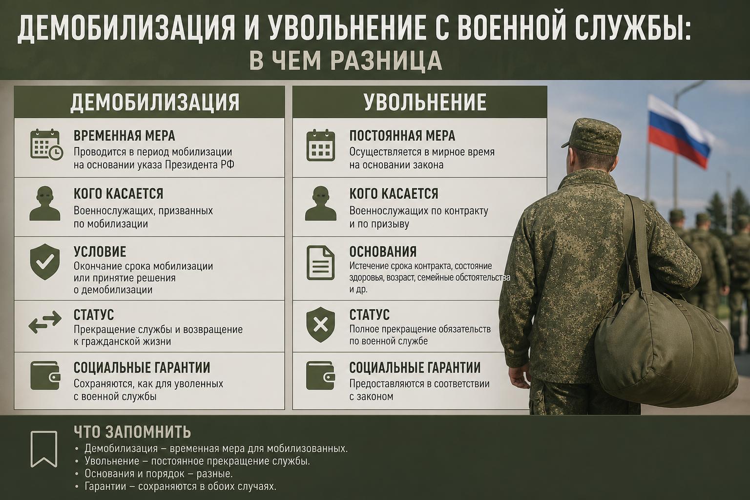 Демобилизация и увольнение с военной службы: в чем разница. Что запомнить тем, кто ищет быстрый ответ Демобилизация и увольнение с военной службы: в чем разница. Что запомнить тем, кто ищет быстрый ответ