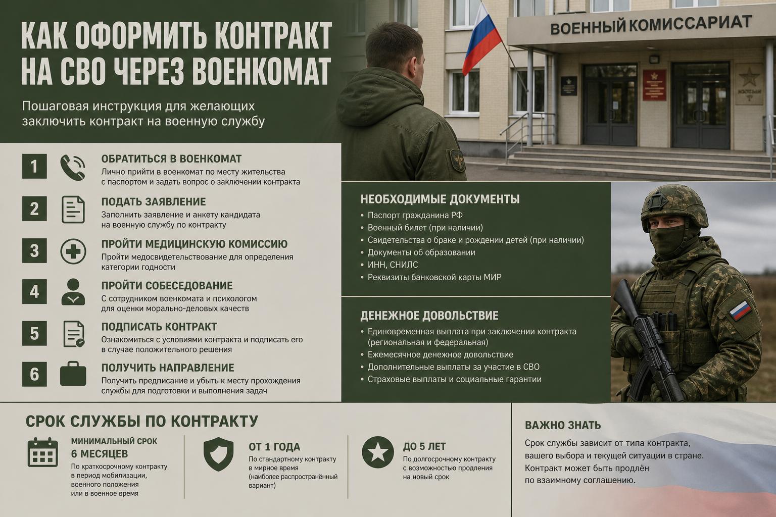 Как оформить контракт на СВО через военкомат. Сколько по времени занимает служба по контракту через военкомат Как оформить контракт на СВО через военкомат. Сколько по времени занимает служба по контракту через военкомат