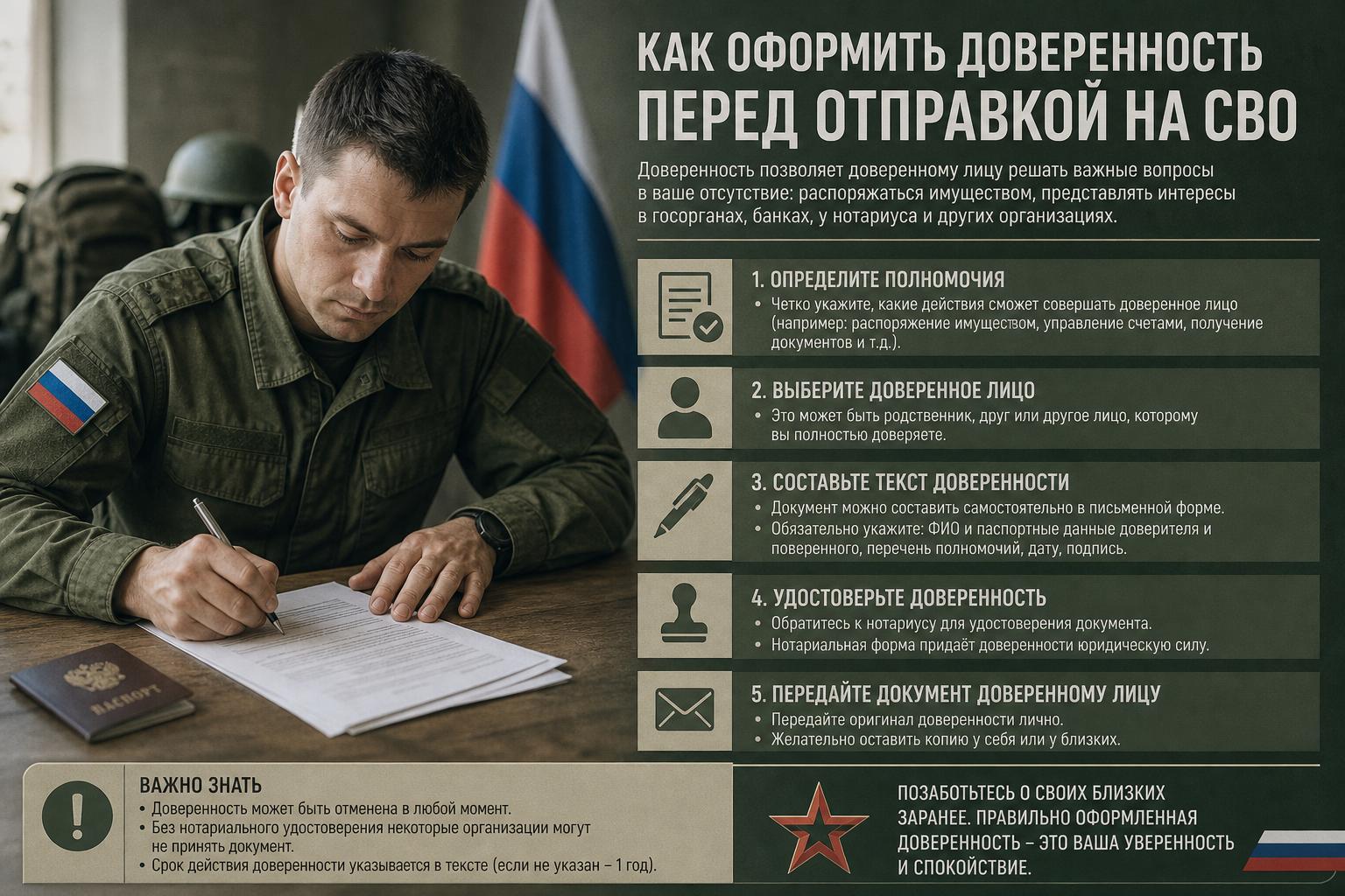 Как оформить доверенность перед отправкой на СВО и не упустить важные детали