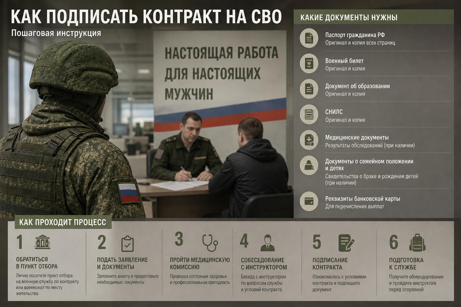 Как подписать контракт на СВО. Какие документы обычно нужны Как подписать контракт на СВО. Какие документы обычно нужны
