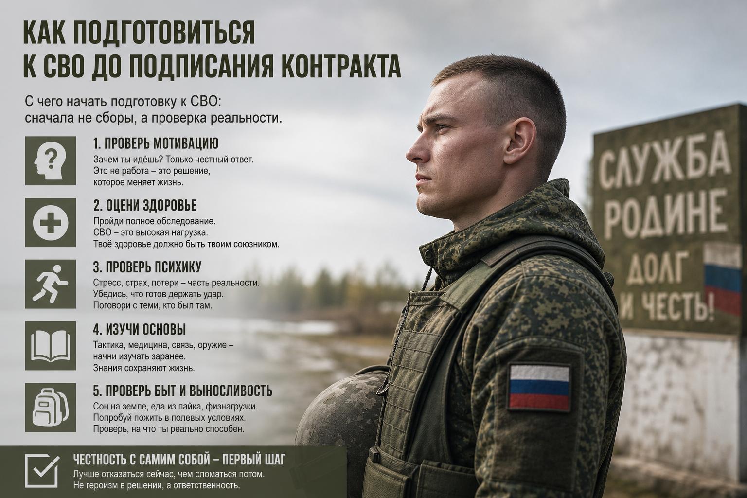 Как подготовиться к СВО до подписания контракта. С чего начать подготовку к СВО: сначала не сборы, а проверка реальности