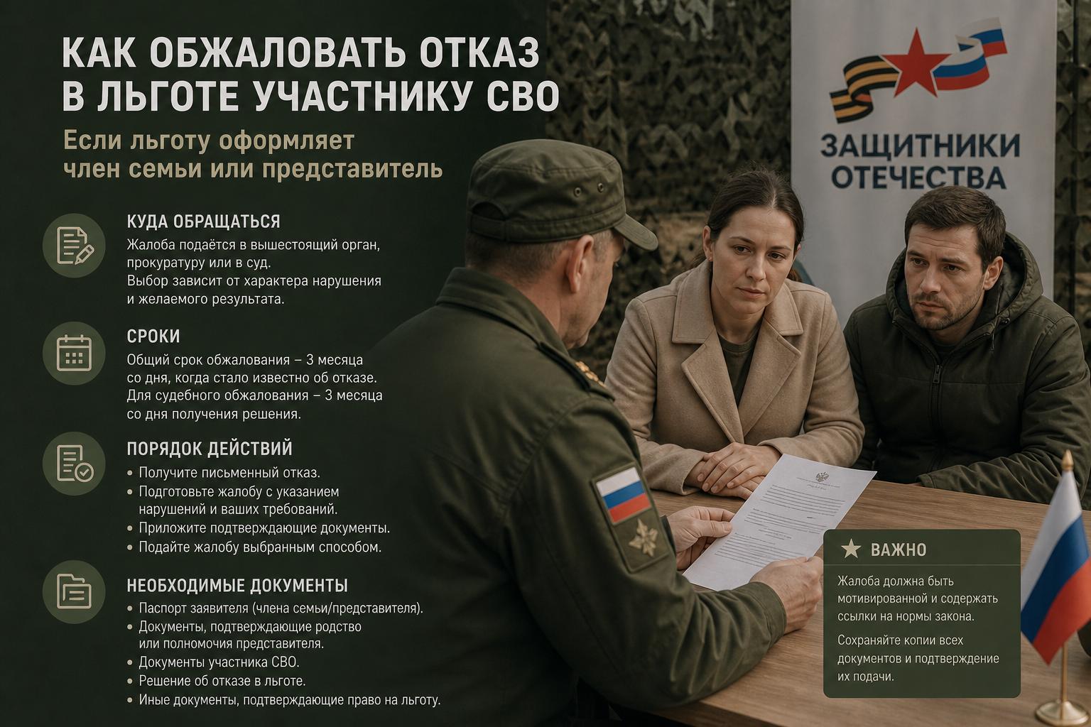 Как обжаловать отказ в льготе участнику СВО. Если льготу оформляет член семьи или представитель Как обжаловать отказ в льготе участнику СВО. Если льготу оформляет член семьи или представитель