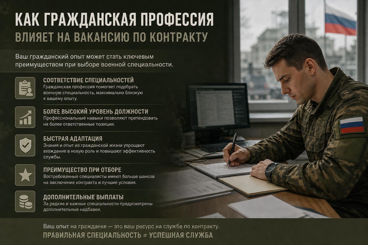 Как гражданская профессия влияет на вакансию по контракту: где опыт действительно имеет значение