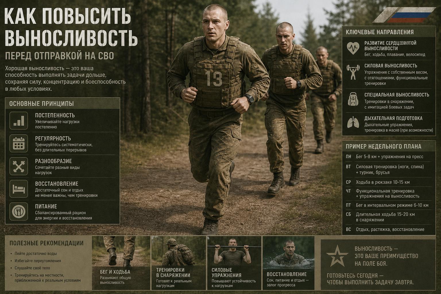 Как повысить выносливость перед отправкой на СВО и подойти к службе в рабочей форме