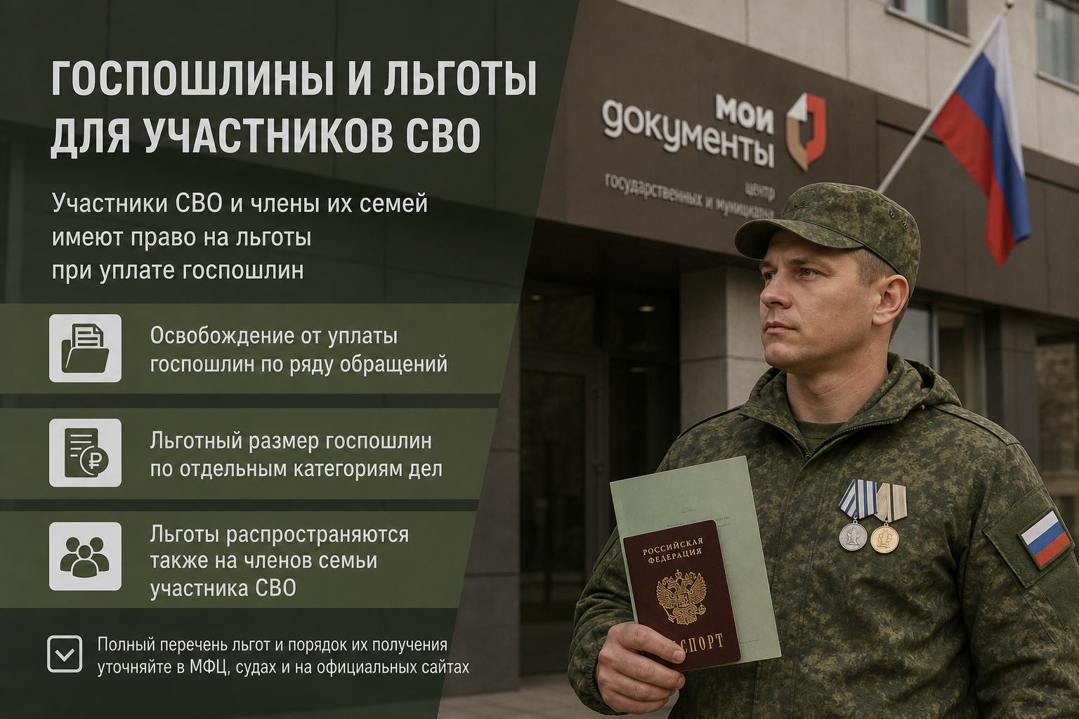 Госпошлины и льготы для участников СВО: где можно сэкономить и как не потерять право на поддержку