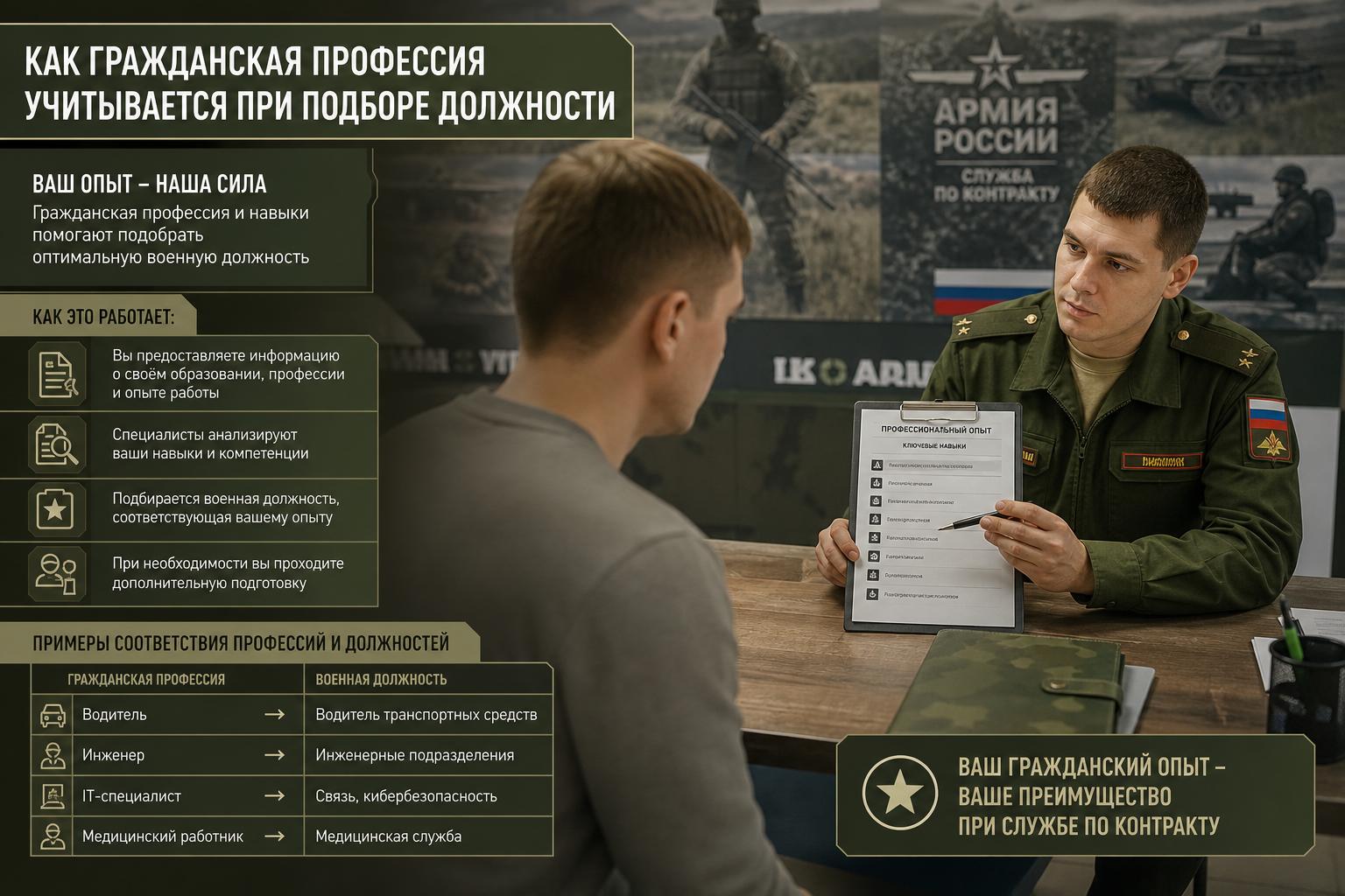 Как гражданская профессия учитывается при подборе должности: что действительно имеет значение