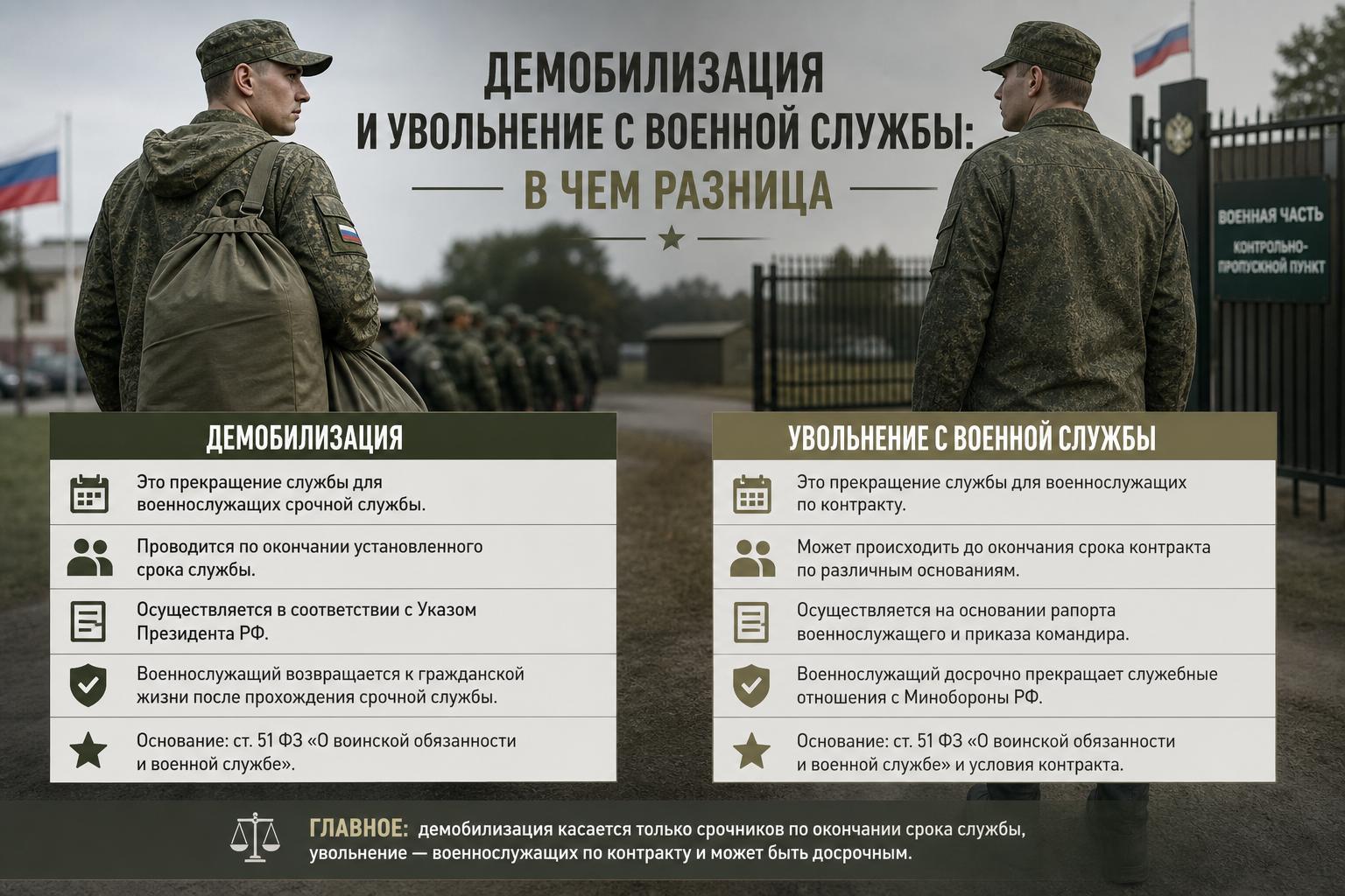 Демобилизация и увольнение с военной службы: в чем разница и почему это важно понимать заранее