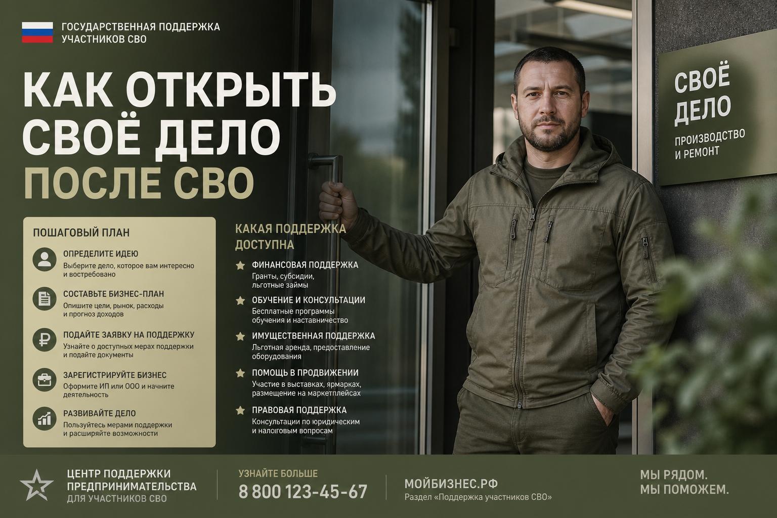 Как открыть бизнес после СВО. Какая поддержка бизнеса участникам СВО может быть полезна Как открыть бизнес после СВО. Какая поддержка бизнеса участникам СВО может быть полезна