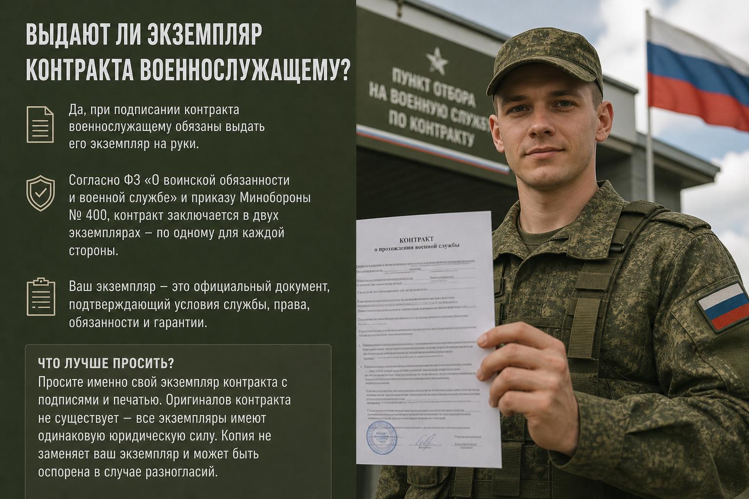 Выдают ли экземпляр контракта военнослужащему. Что лучше просить: оригинал, экземпляр или копию Выдают ли экземпляр контракта военнослужащему. Что лучше просить: оригинал, экземпляр или копию