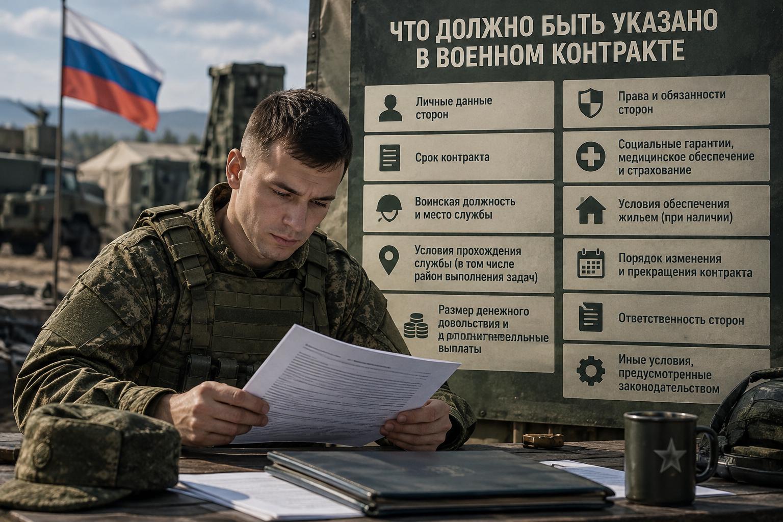 Что указывают в военном контракте