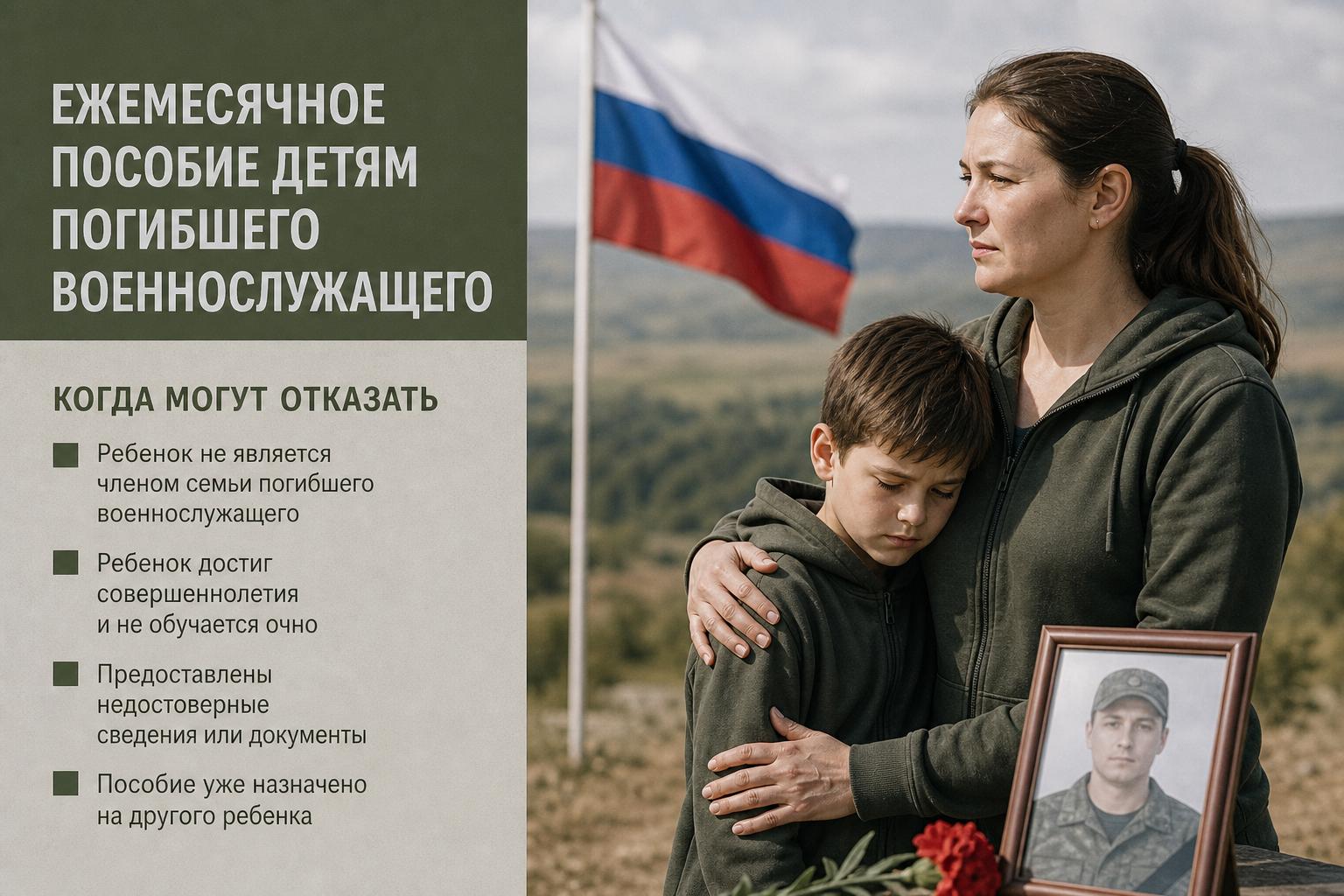 Ежемесячное пособие детям погибшего военнослужащего. Когда могут отказать